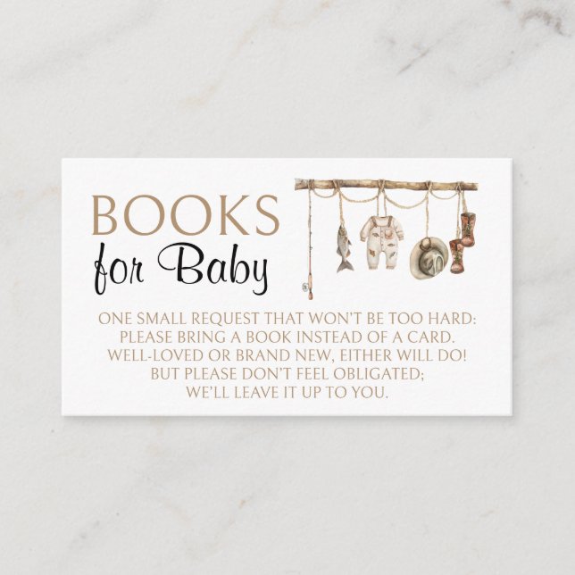 Little Fisherman Baby Shower Books for baby Enclosure Card (Front)