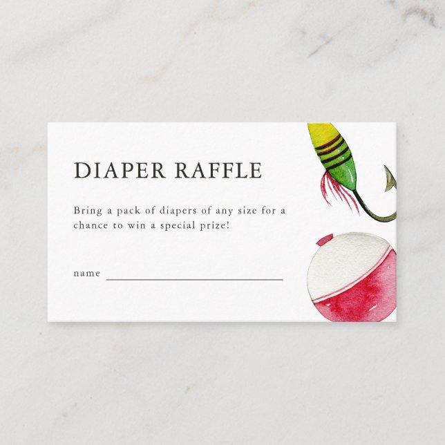Little Fisherman Baby Shower Diaper Raffle Card  (Front)