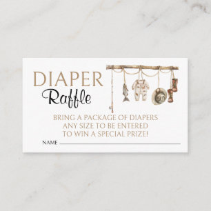 Little Fisherman Baby Shower Diaper Raffle Enclosure Card