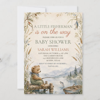 Little Fisherman Baby Shower Invitation
