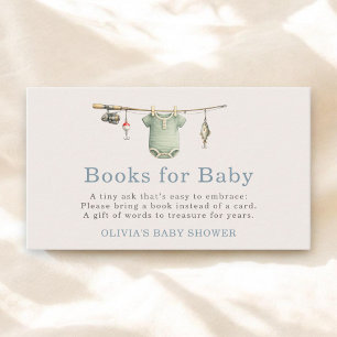 Little Fisherman Books For Baby Shower Enclosure Card