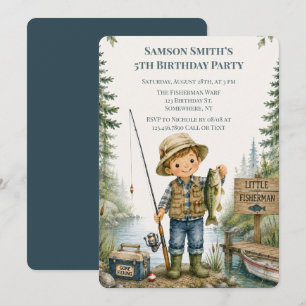 Little Fisherman Boy Birthday Party Invitation