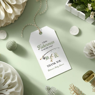 Little Fisherman Clothesline Fishing Baby Shower Gift Tags