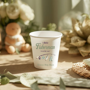 Little Fisherman Clothesline Fishing Baby Shower Paper Cups