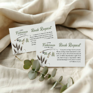 Little Fisherman Fishing Baby Shower Book Request Enclosure Card