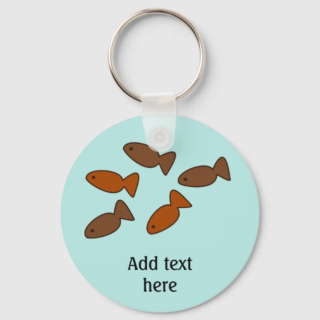 Little Fishes Cat Treat Graphic - Your Text  Key Ring (Front)