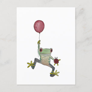 little floating frog postcard