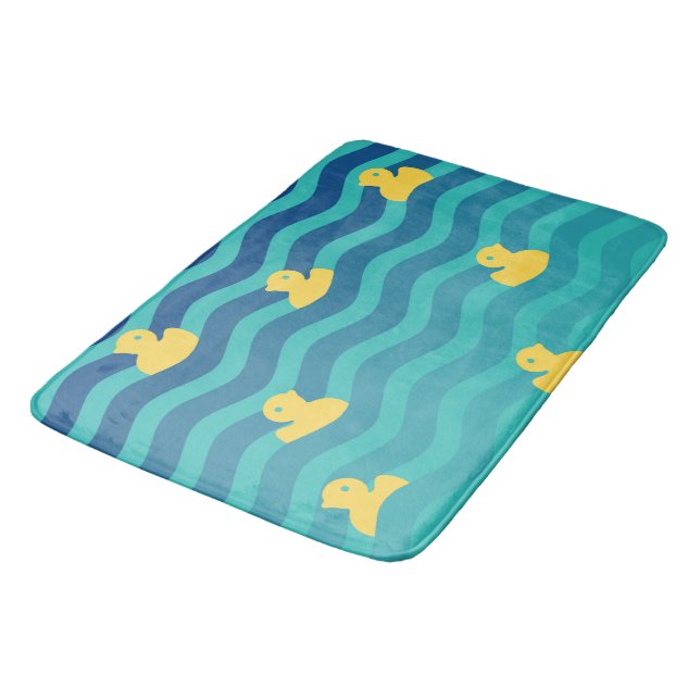 Little Floating Yellow Ducks Bath Mat (Angled)