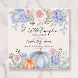 Little Floral Pumpkin Halloween Fall Baby Shower Favour Tags