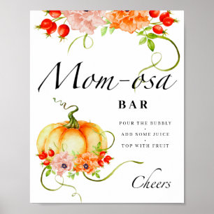 Little floral pumpkin Mum-osa bar Poster