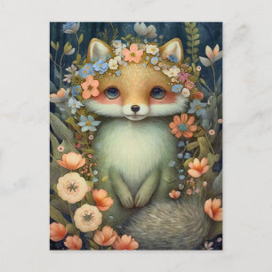 Little Flower Fox Postcard