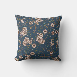 Little flowers light blue pattern cushion