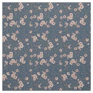 Little flowers light blue pattern fabric