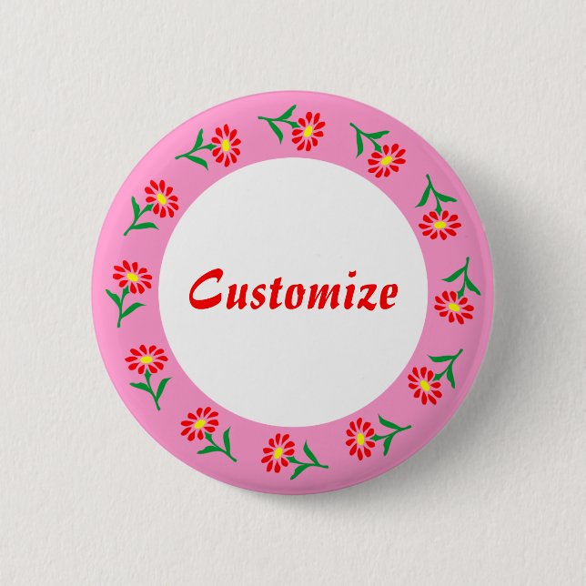 Little Flowers Template 6 Cm Round Badge (Front)