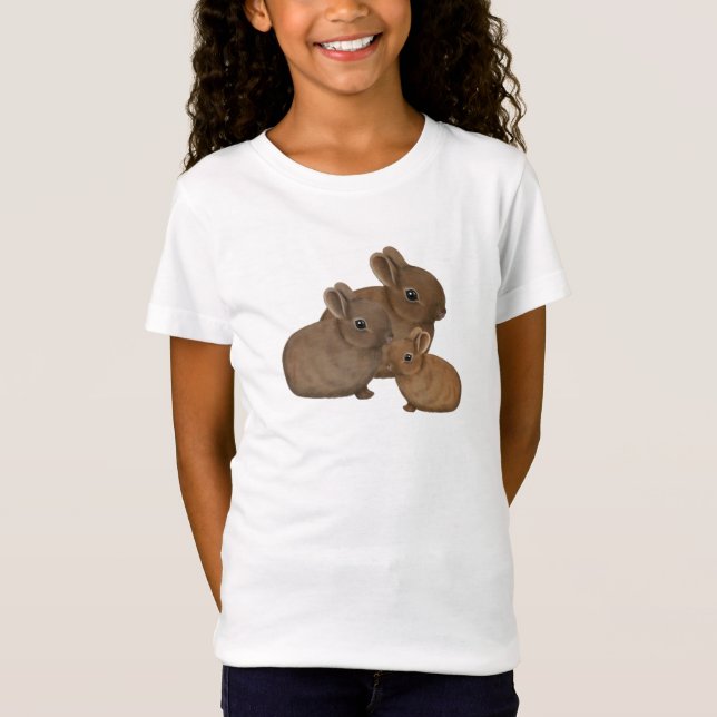 Little Fluffy Bunny Rabbits T-Shirt (Front)
