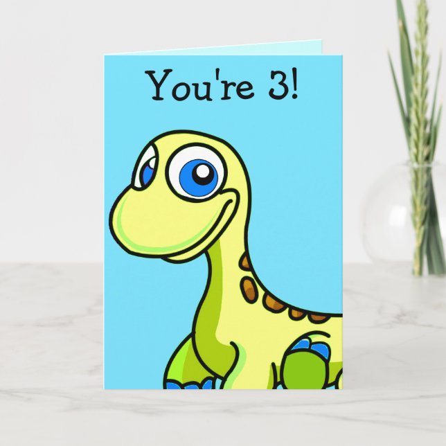Little Foot Dinosaur Birthday Greeting Card (Front)