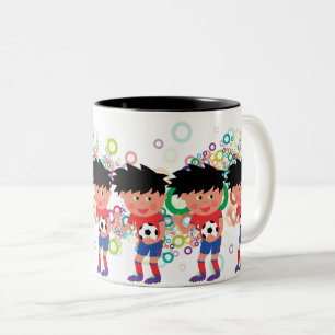 Little Football Star: Outdoor Sports Kids  Two-Tone Coffee Mug