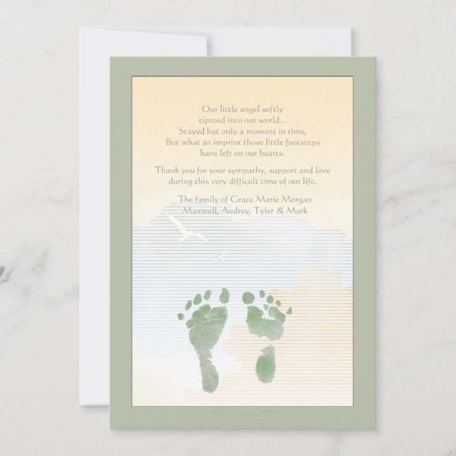 Little Footprints Bereavement Thank You Card (Front)