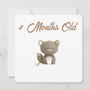 Little Forest Friends Baby Milestone Card –4 Month