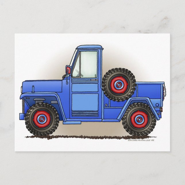 Little Four Wheel Pickup Truck Postcard (Front)
