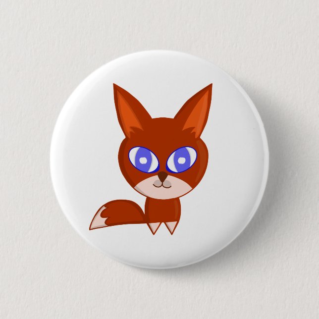 Little Fox 6 Cm Round Badge (Front)