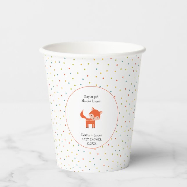 Little Fox baby shower Paper Cups (Front)