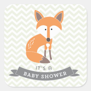 Little Fox Baby Shower Stickers