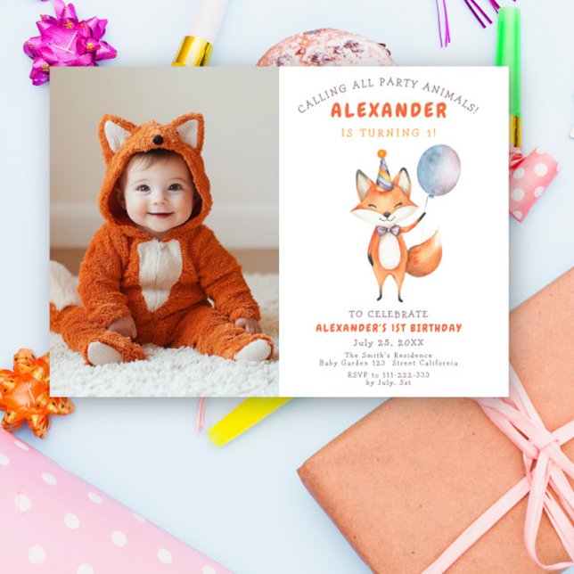 Little Fox Birthday Party Invitation (Creator Uploaded)