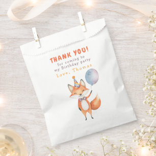 Little Fox Birthday Party Thank you Favour Bags
