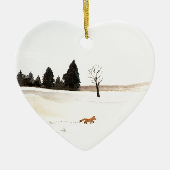 Little Fox Ceramic Tree Decoration (Front)
