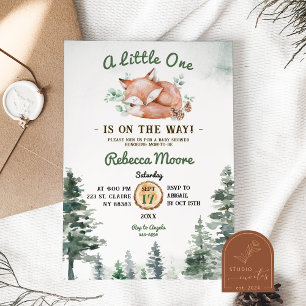 Little Fox Floral Girl Baby Shower Invitation