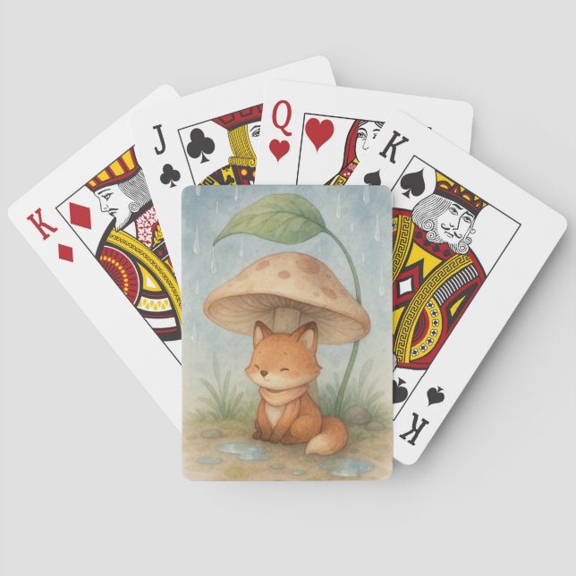 Little Fox in the Rain Playing Cards (Back)