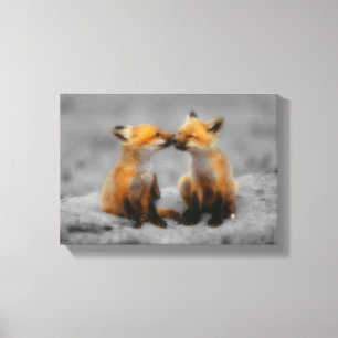 Little Fox Love Canvas Print