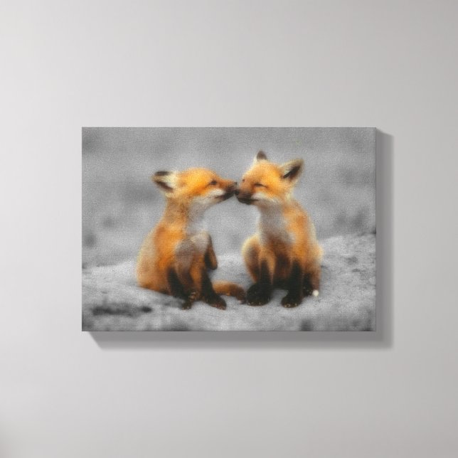 Little Fox Love Canvas Print (Front)