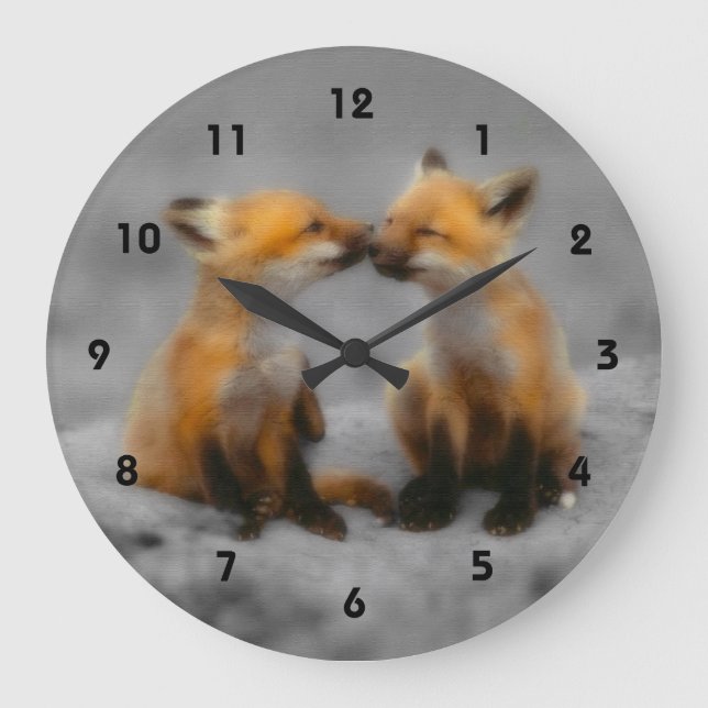 Little Fox Love Large Clock (Front)