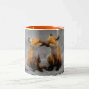 Little Fox Love Two-Tone Coffee Mug