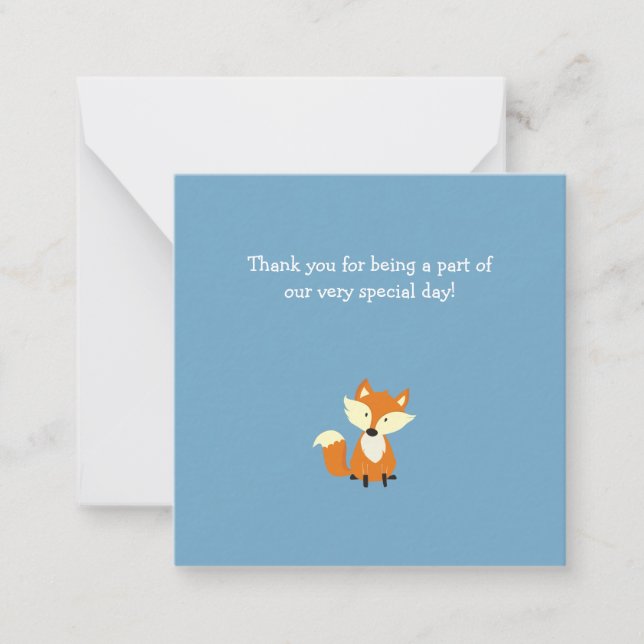 Little Fox Mini Thank You Note Card (Front)