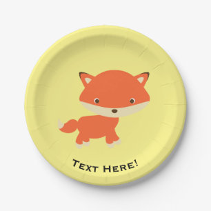 Little fox paper plate