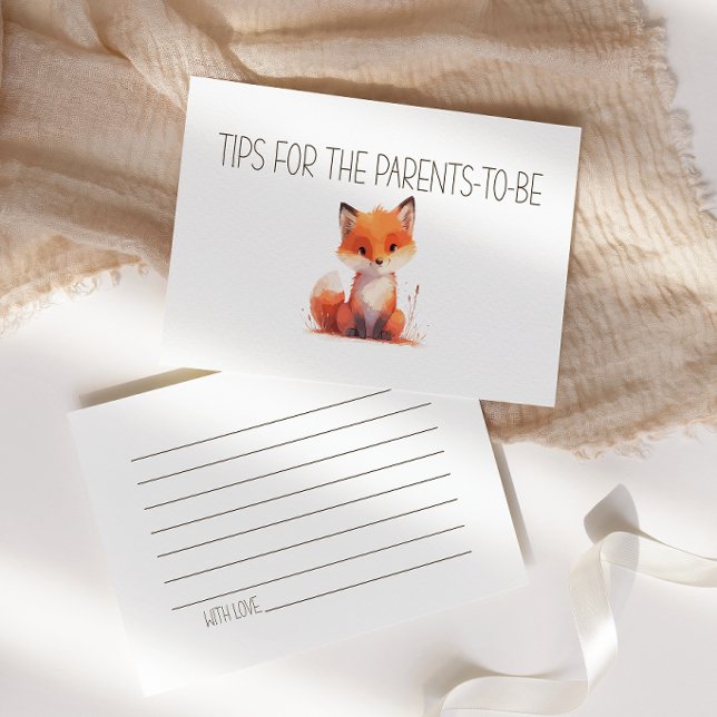 Little Fox Parent Tip Baby Shower Enclosure Card (Creator Uploaded)