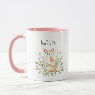 Little fox personalised name mug