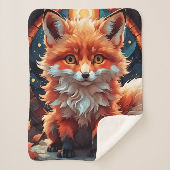 Little Fox Sherpa Blanket (Front)