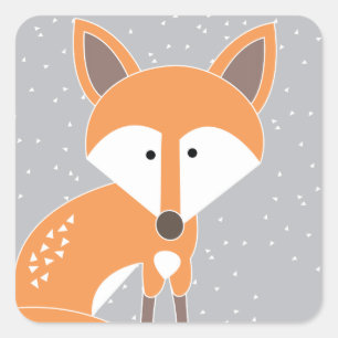 Little Fox Square Sticker