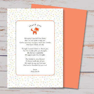 Little Fox thank you poem thank you card