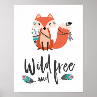 Little Fox Wild and Free Poster