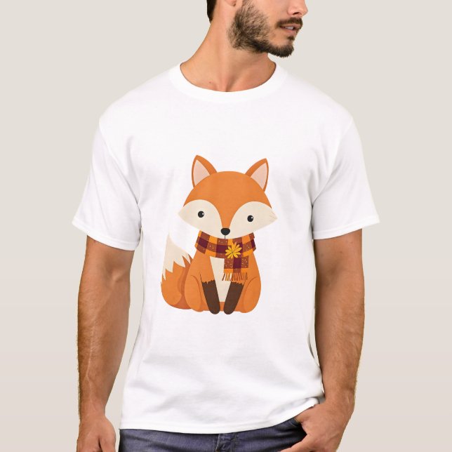 Little Fox with Scarf T-Shirt (Front)