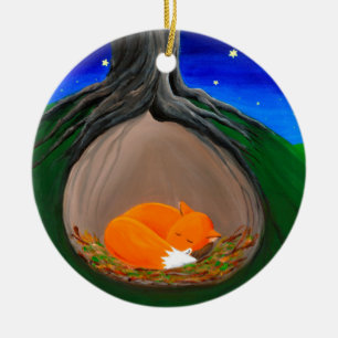 Little Fox Woodland Ceramic Tree Decoration