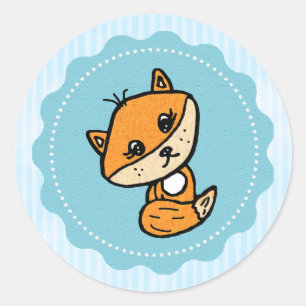 Little Fox Woodland Creature Forest Animal Classic Round Sticker