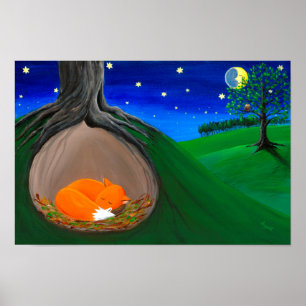 Little Fox   Woodland Nursery Dreamy Poster