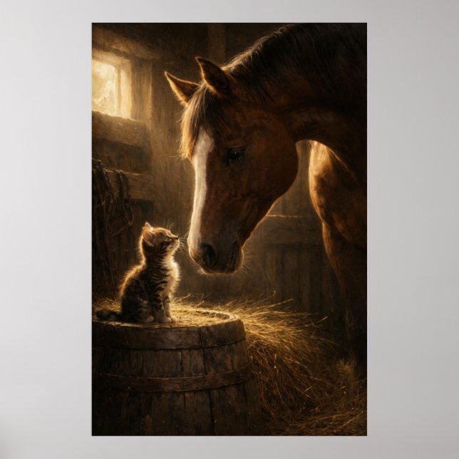 Little Friend | Horse & Kitten | Poster (Front)