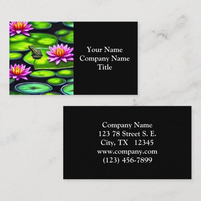 Little Frog on Lily Pad Business Card (Front/Back)